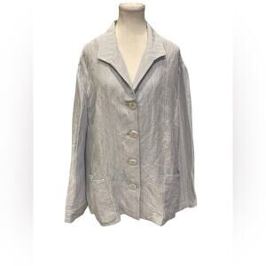 Lafayette 148 New York Women Linen Blend Shimmer Blazer Jacket  3X